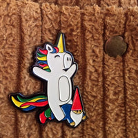 Unicorn & Gnome Enamel Pin