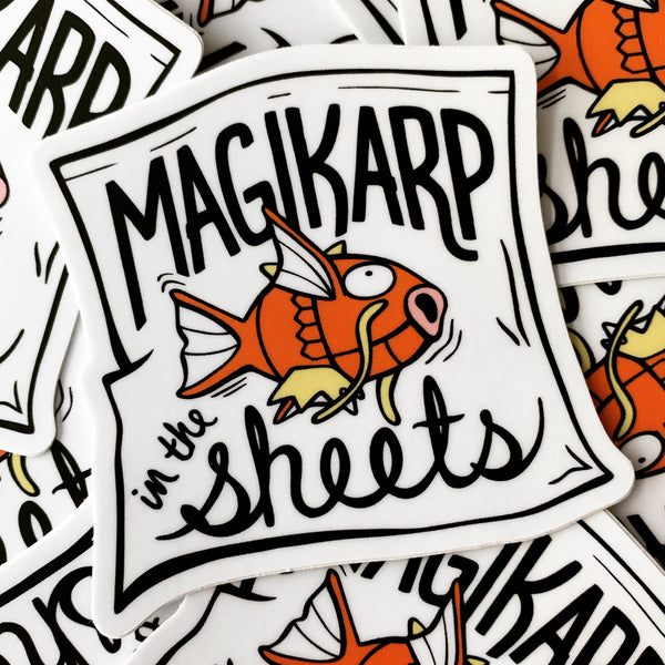 Magikarp In The Sheets Vinyl Sticker