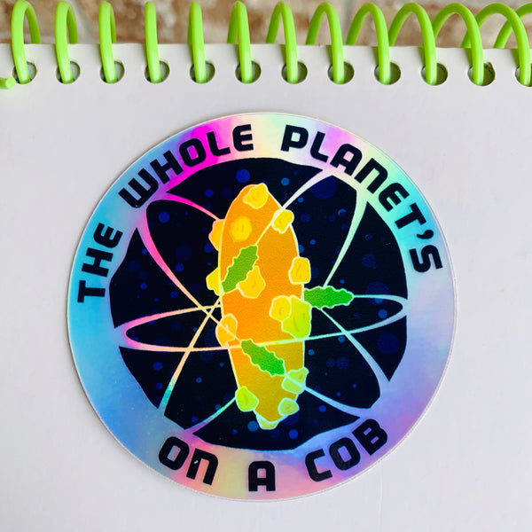 Cob Planet Holographic Vinyl Stickers