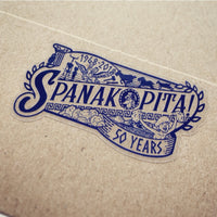 SPANAKOPITA! Clear Vinyl Stickers