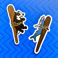 Badger Stick & Shark Stick Vinyl Sticker Set