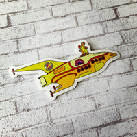 Yellow Spaceship Vinyl Sticker